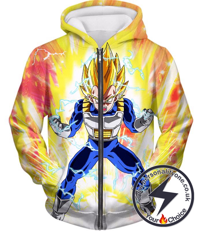 Dragon Ball Super Ultimate Warrior Vegta Super Saiyan 2 Amazing Power Action Zip Up Hoodie